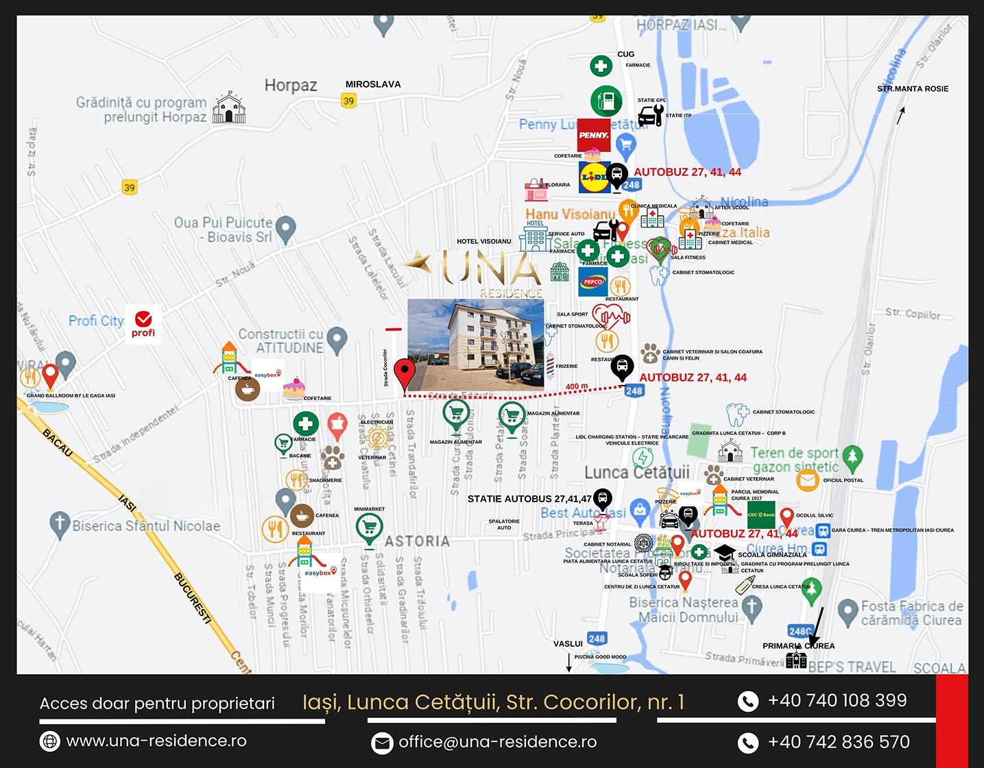 harta localizare una residence iasi lunca cetatuii